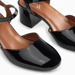 Babies à talon Angelica noires vernies