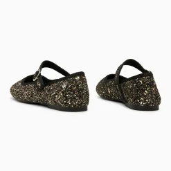 Ballerines Amelie à paillettes or et bride