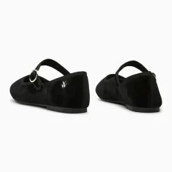 Ballerines Amelie en velours noir à bride