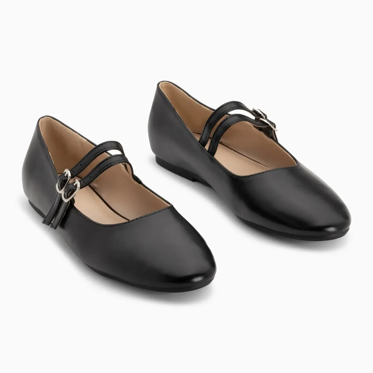 Ballerines Luce noires à doubles brides