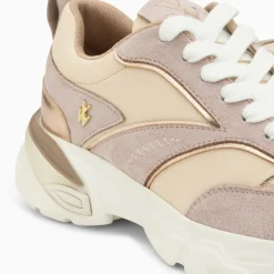 Baskets Alexane lilas et rose gold à semelle épaisse