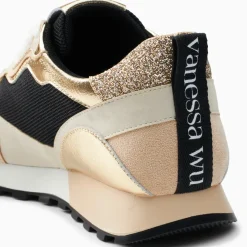 Baskets Bérénice noir et beige à semelle running