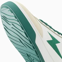 Baskets éclair Amelia blanc et vert à lacets