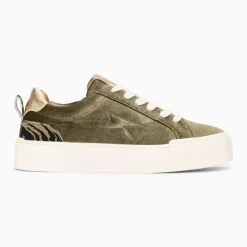 Baskets éclair Jessie kaki à lacets