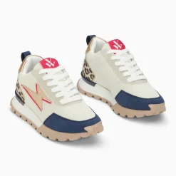 Baskets éclair Keira blanc et marine à semelle running
