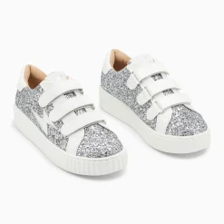 Baskets éclair Marielle à paillettes argent