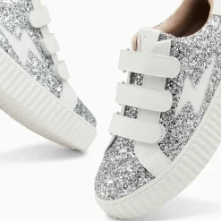 Baskets éclair Marielle à paillettes argent