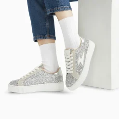 Baskets éclair Pearl à paillettes argent