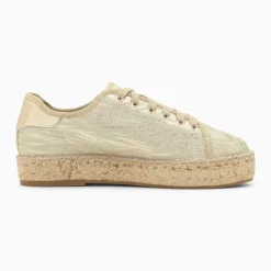 Baskets espadrilles Kourtney or imprimé zèbre à lacets