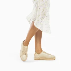 Baskets espadrilles Kourtney or imprimé zèbre à lacets