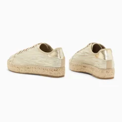 Baskets espadrilles Kourtney or imprimé zèbre à lacets