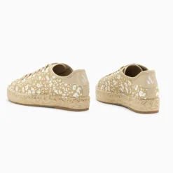 Baskets espadrilles Kourtney sable et blanc à motif liberty