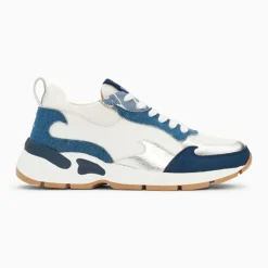 Baskets flamme Juliette blanc et denim