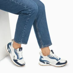 Baskets flamme Juliette blanc et denim