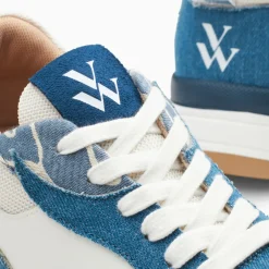 Baskets flamme Juliette blanc et denim