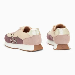 Baskets monogramme Adelie violet et beige à semelle running