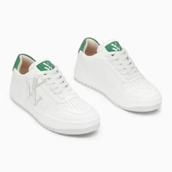 Baskets monogramme Calie blanc et vert