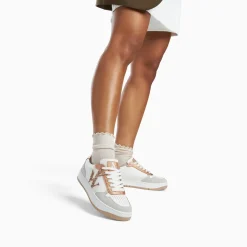 Baskets monogramme Calie blanc et rose gold