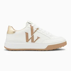 Baskets monogramme Candice blanc et beige