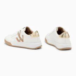 Baskets monogramme Candice blanc et beige