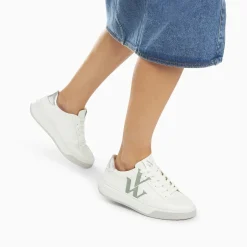 Baskets monogramme Candice blanc et vert