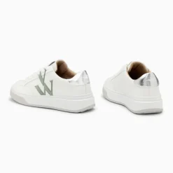 Baskets monogramme Candice blanc et vert