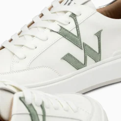 Baskets monogramme Candice blanc et vert