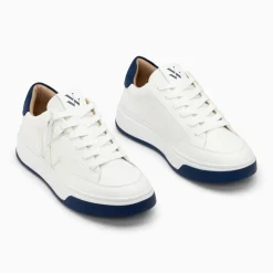 Baskets monogramme Candice blanc et bleu