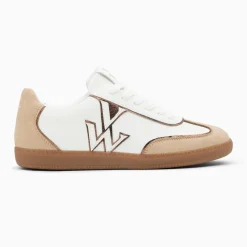 Baskets monogramme Charlize blanc et beige à semelle rétro