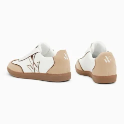 Baskets monogramme Charlize blanc et beige à semelle rétro