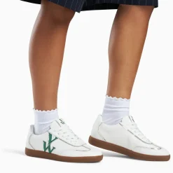 Baskets monogramme Charlize blanc et vert à semelle rétro