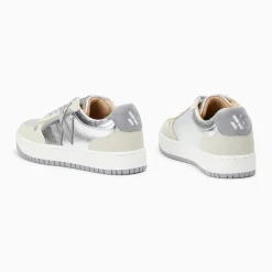 Baskets monogramme Cidem argent et gris