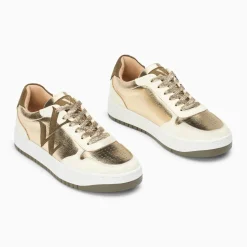 Baskets monogramme Cidem or et kaki