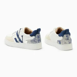 Baskets monogramme Gabriella blanc et bleu