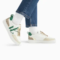 Baskets monogramme Gabriella blanc et vert