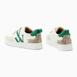 Baskets monogramme Gabriella blanc et vert