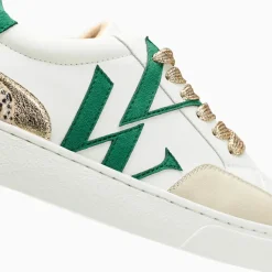Baskets monogramme Gabriella blanc et vert