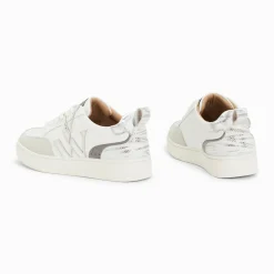 Baskets monogramme Luna blanc et argent