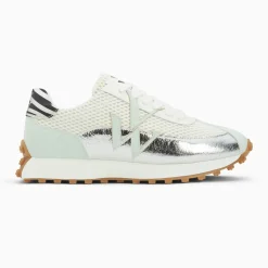 Baskets monogramme Mona blanc et bleu à semelle running