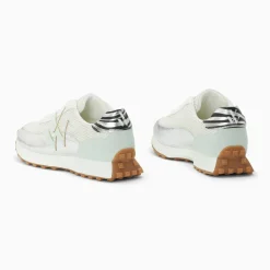 Baskets monogramme Mona blanc et bleu à semelle running