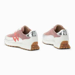 Baskets monogramme Mona rose et argent à semelle running