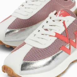 Baskets monogramme Mona rose et argent à semelle running