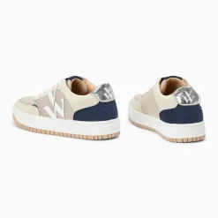 Baskets monogramme Rosie beige et marine