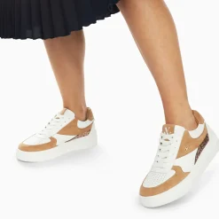Baskets Nassita beige et rose gold à lacets