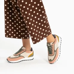 Baskets Selah rose et kaki à semelle running