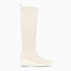 Bottes de pluie Solaine beiges à talon cranté
