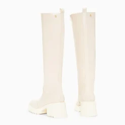 Bottes de pluie Solaine beiges à talon cranté