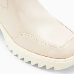 Bottes de pluie Solaine beiges à talon cranté