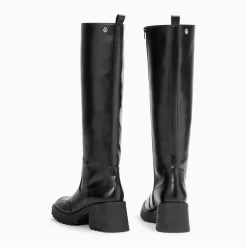 Bottes de pluie Solaine noires à talon cranté