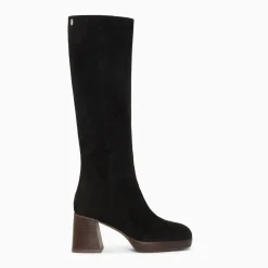Bottes Nia noires à talon bois